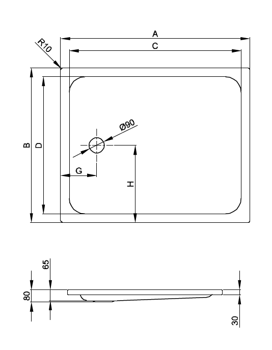 Душевой поддон Bette BetteSupra 1300x900x65 мм с Antislip Sense белый 5796-000AS
