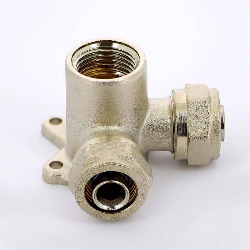 Водорозетка обжимная трехплоскостная Uni-Fitt 16x1/2x16 никелированная 671N6260