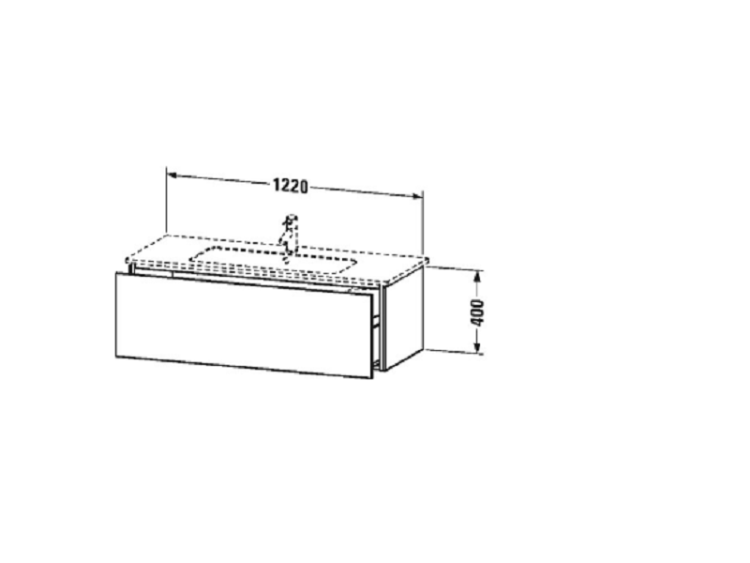 Тумба под раковину Duravit L-Cube 1220x481x400 мм подвесная графит матовый LC614304949