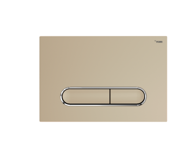 Панель смыва, РЕХАУ, NOVA ELLIPSE 002, для унитаза, шгв 245-12.1-165, с овальными клавишами, пластик, цвет-золото матовое/хром глянцевый