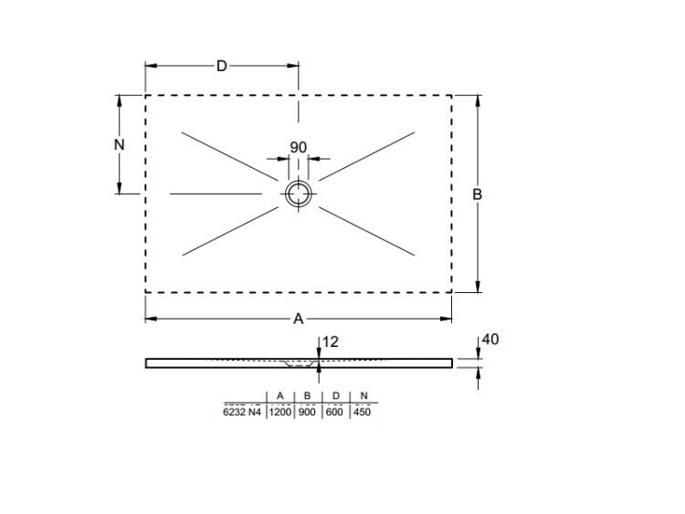 Душевой поддон Villeroy & Boch Subway Infinity 1200x900x40 мм белый 6232N401