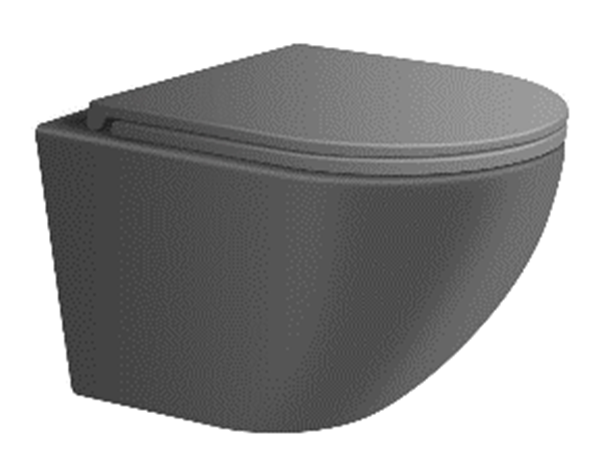 Унитаз подвесной Splendy Light Tornado 365x525x345 мм с сиденьем серый матовый/глянцевый LI10152VTYDMD