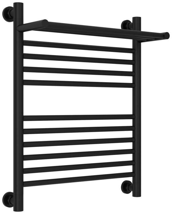 Полотенцесушитель водяной Сунержа Богема с 1 полкой 600x500 мм черный матовый 31-0223-6050