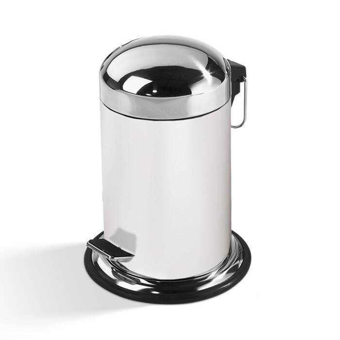 Ведро для мусора Decor Walther TE 30 225х225х310 мм белый/сталь полированная 0608173
