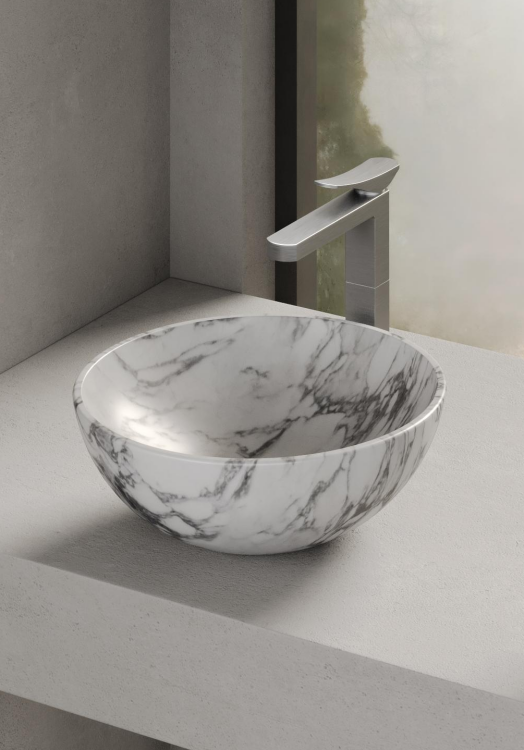 Раковина DEA Design Novara накладная 400x400x150 мм carrara DD1512400CW