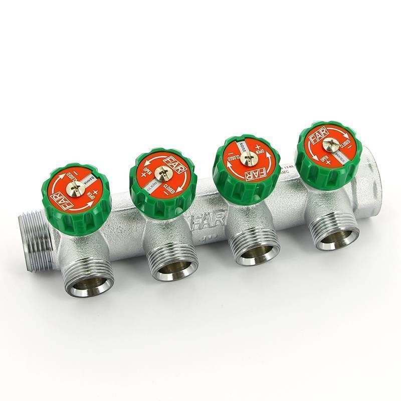 Коллектор проходной FAR 4 выхода 1 x 3/4 HP-BP Евроконус 45 мм FK 3824 134