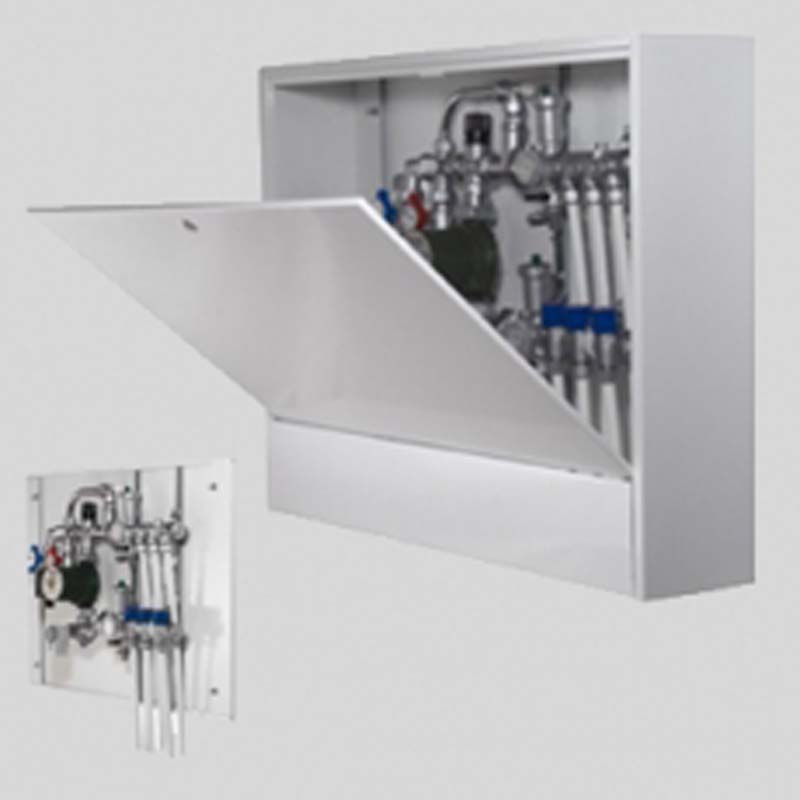 Шкаф коллекторный накладной глубокий Uni-Fitt ШРН-1-180 450х650х180 мм серый 481G1000 RAL 7035