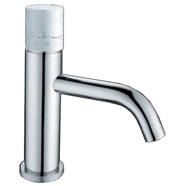 Смеситель для раковины Boheme Stick хром / белый мрамор 121-CR-MR-W