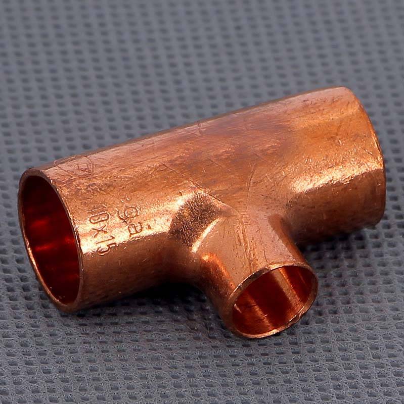 Тройник медный под пайку Viega 15х10х15 мм 106355