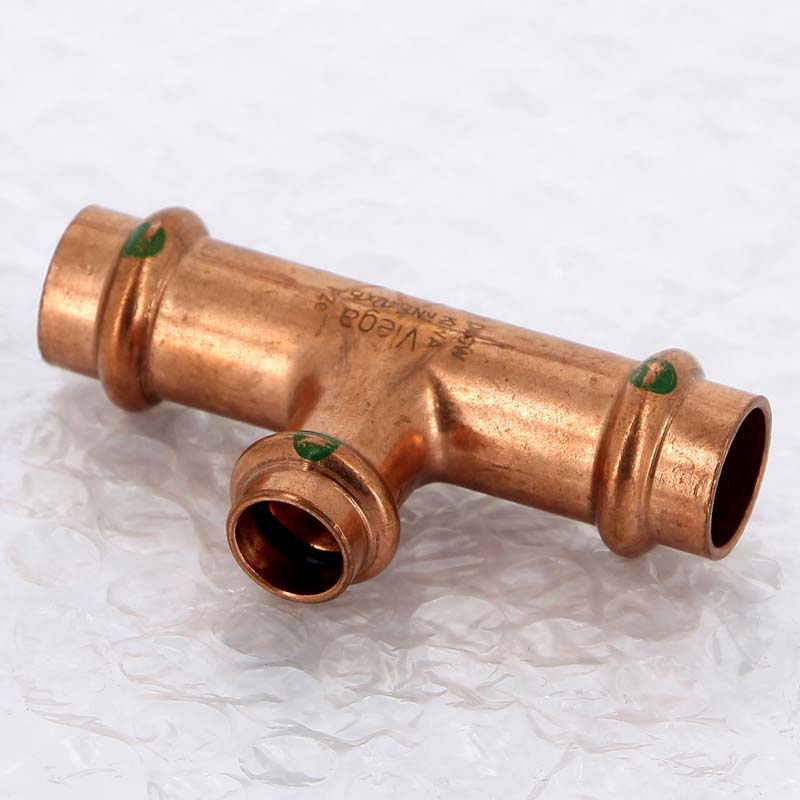 Тройник пресс медный Viega Profipress 15x12x15 мм 291914