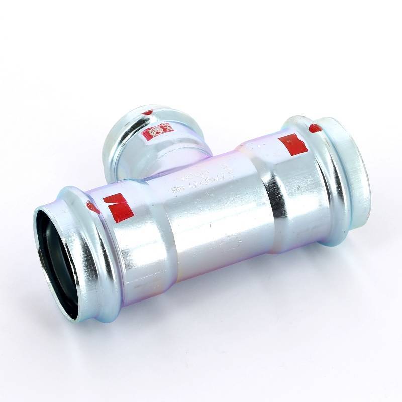 Тройник пресс Viega Prestabo 42х35х42 мм оцинкованная сталь 558802