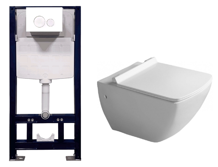 Комплект инсталляция с подвесным унитазом Splendy Isvea Purita/Stable 345x550x400 мм клавиша белая ST3011TPRW10PL02007SV40S80200ISet