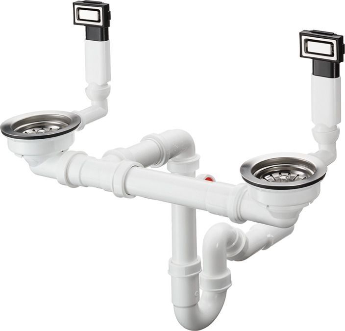 Слив-перелив для кухонной мойки Hansgrohe D15-10 с ручным управлением сталь 43922800