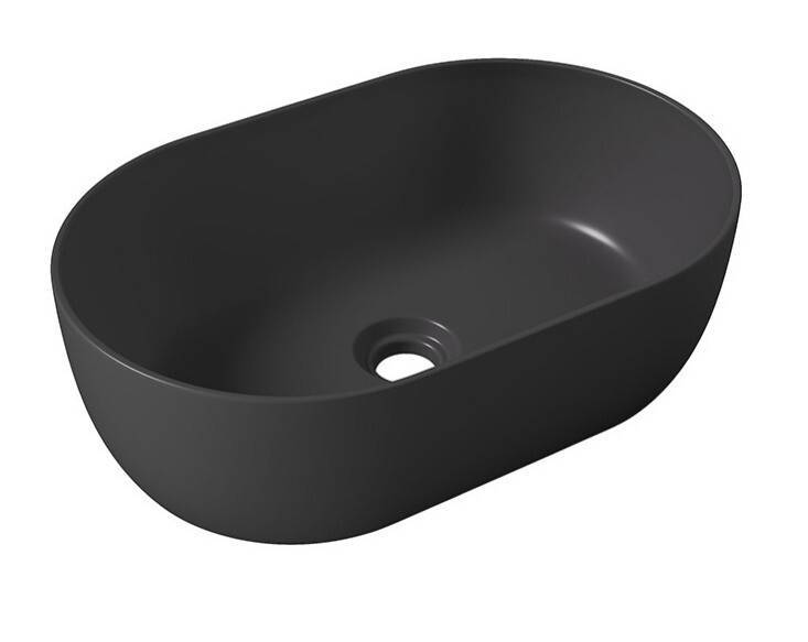 Раковина накладная Alice Ceramica Unica 550х350х170 мм черный матовый 32120108