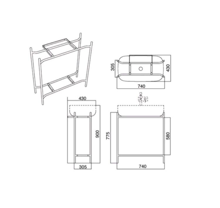 Консоль Scarabeo Laila 745x390x775 мм напольная черный матовый 2703NROP