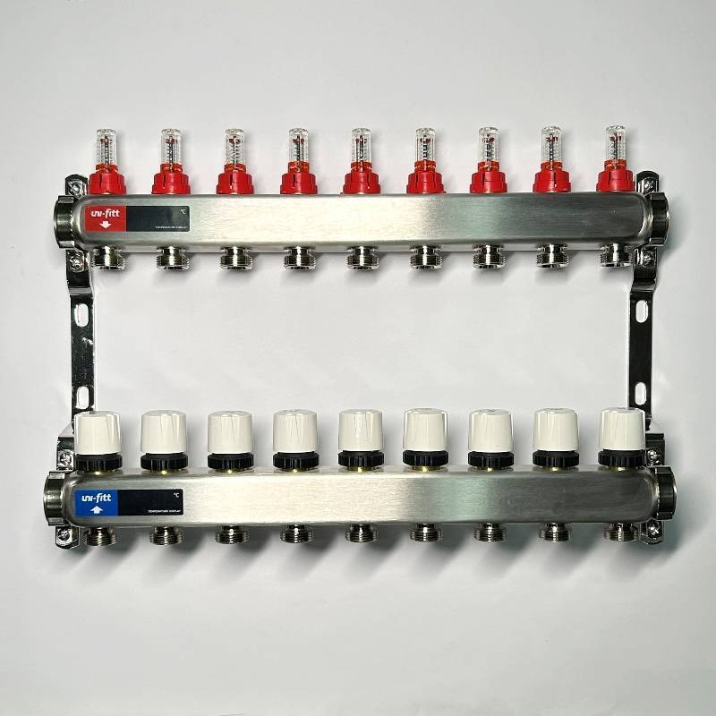 Коллекторная группа WATTS HKV 1 x 9 выходов 3/4 EK с расходомерами из нержавеющей стали 450W4309