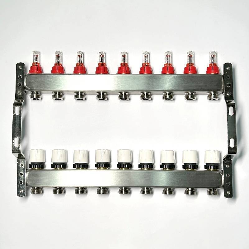 Коллекторная группа WATTS HKV 1 x 9 выходов 3/4 EK с расходомерами из нержавеющей стали 450W4309