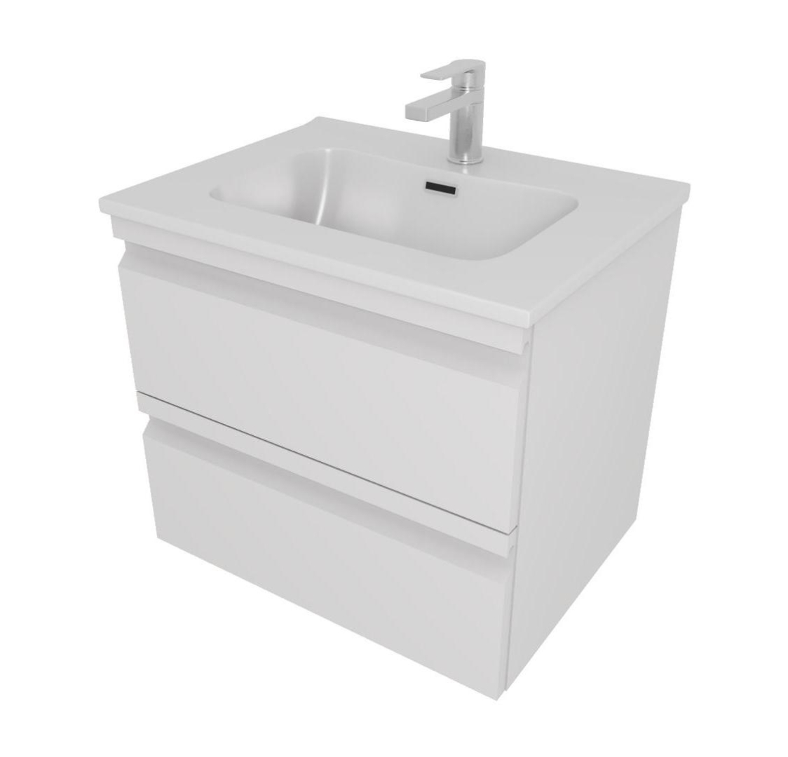 Комплект мебели для ванной AQUATON ВЕГА 60 с раковиной AQ0460-00 белый матовый AQ77060-MW