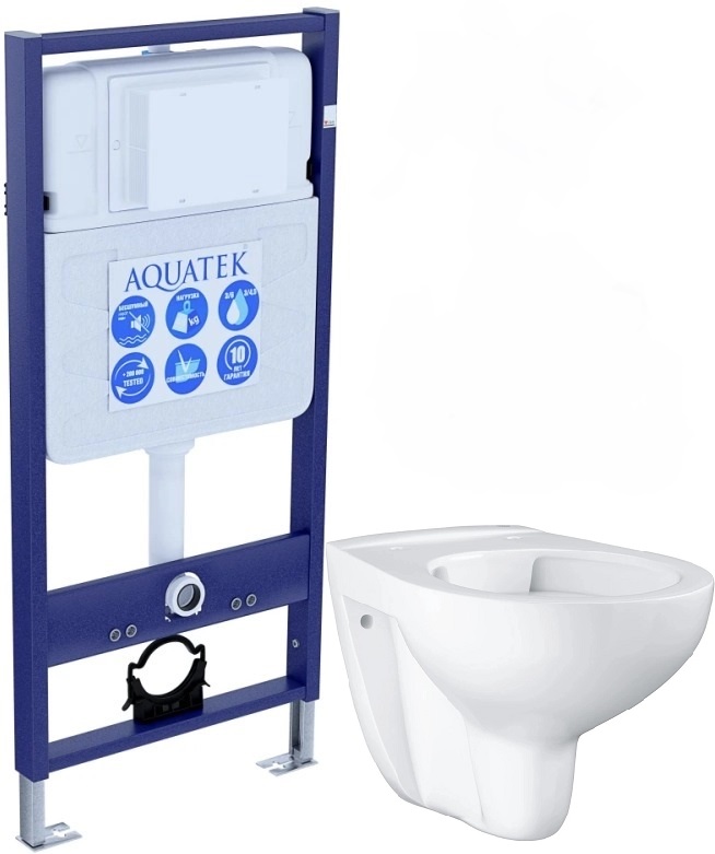 Комплект инсталляции с унитазом AQUATEK КЛАССИК T Tornado (без клавиши и крепежа) КЛАССИК T