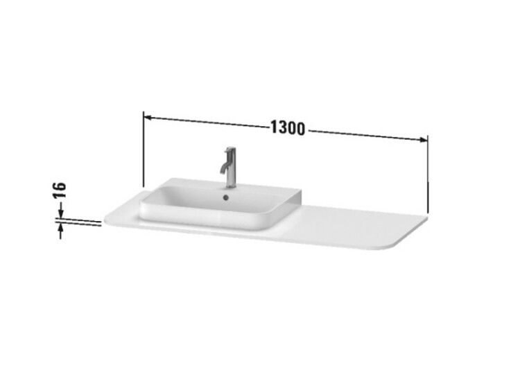 Столешница Duravit Happy D.2 Plus 1300x550x16 мм шлифованный орех HP031KM6969