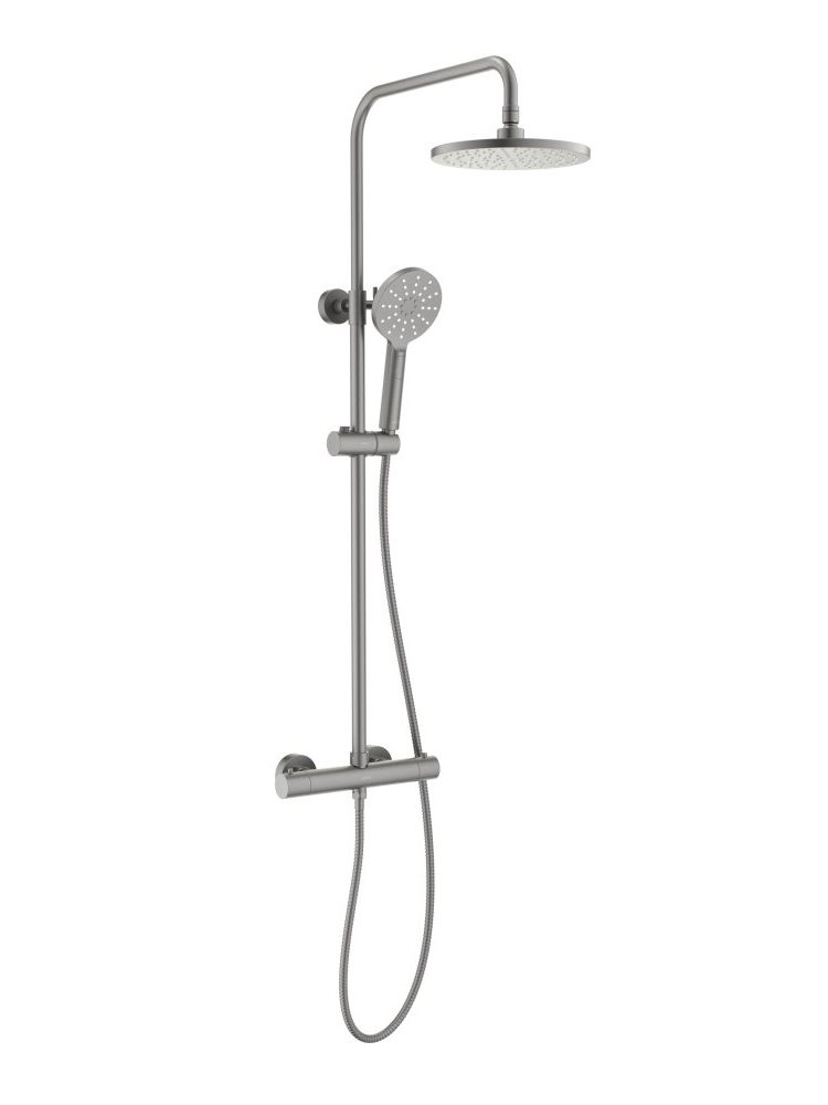 Душевая система с термостатом Aquatek Европа 220 мм оружейная сталь AQ2343BGM