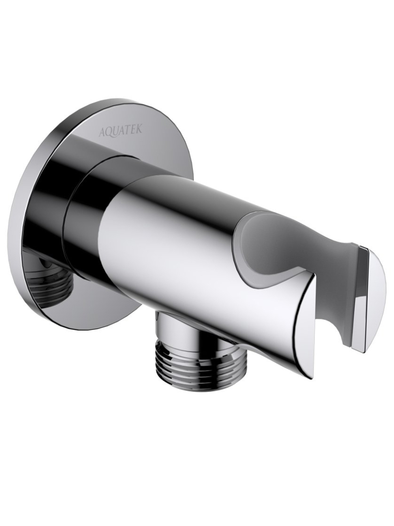 Шланговое подсоединение с держателем Aquatek хром AQ2460CR