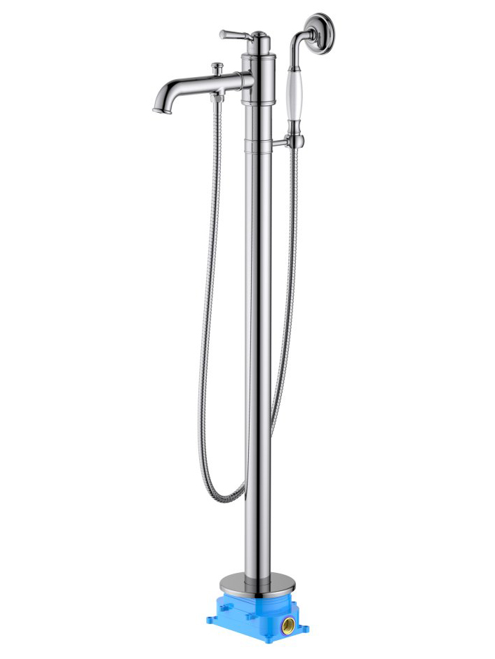 Смеситель для ванны напольный Aquanet Классик комплект AQ1545CR