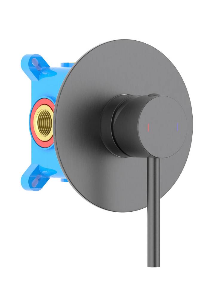 Смеситель для душа скрытого монтажа Aquanet Европа 1 режим оружейная сталь AQ1366BGM