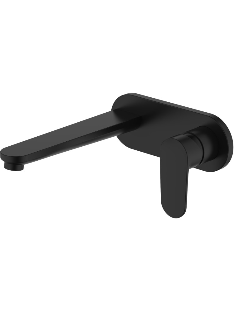 Смеситель для раковины Aquanet Ника настенный скрытого монтажа матовый черный AQ1813MB