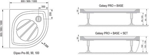 Поддон душевой RAVAK Elipso Pro 90 белый XA237701010