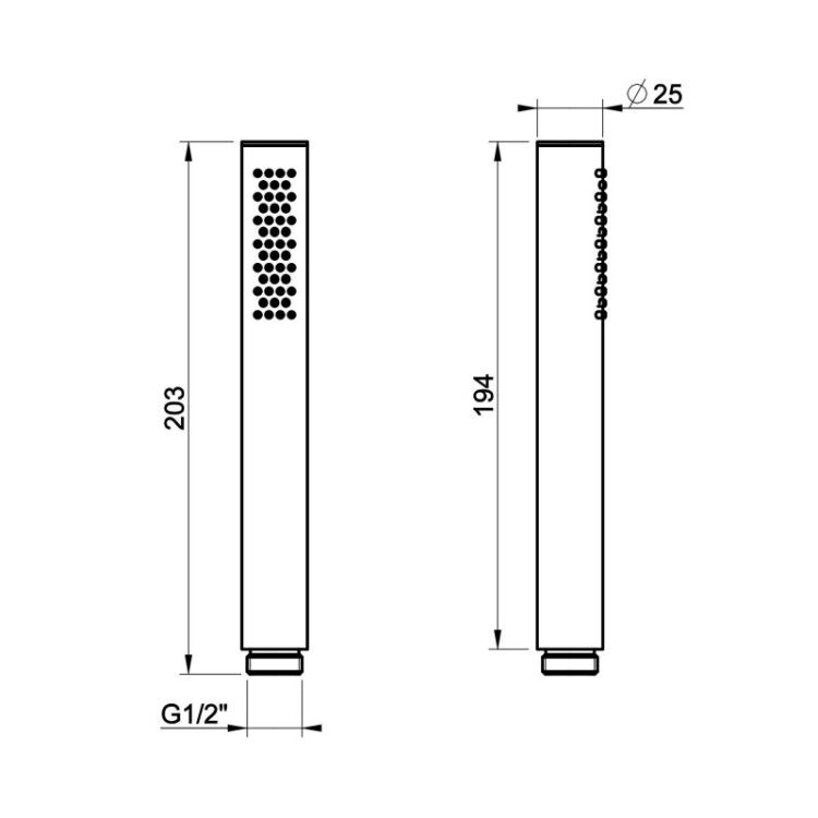 Ручной душ Gessi 316 Bath-Shower 25 мм Black Metal Brushed PVD 54054/707