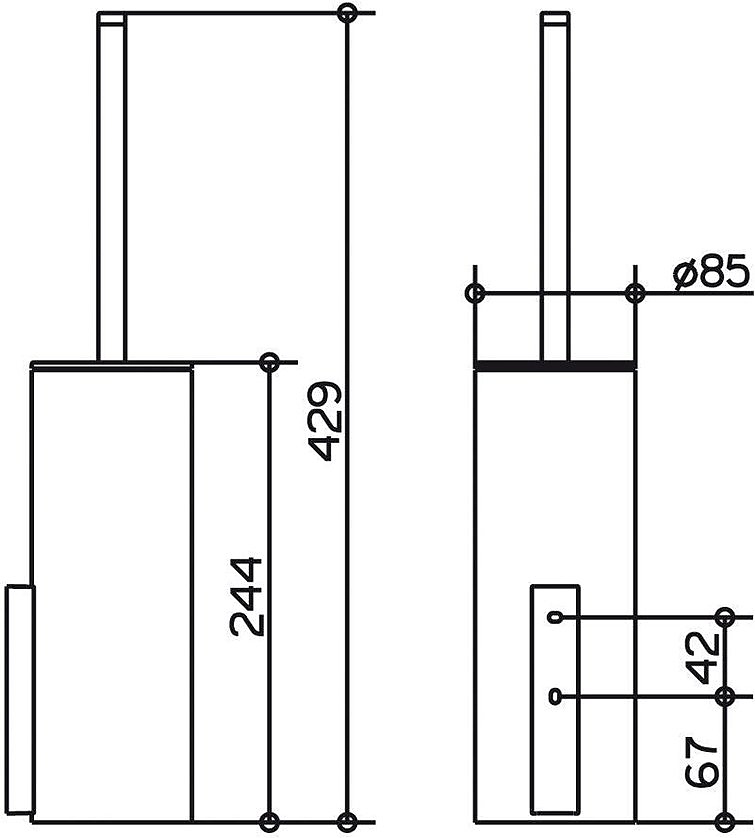 Хрустальная колба для туалетного ершика KEUCO EDITION 400 матовая хром 11564009000