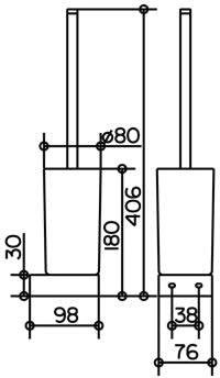 Ершик для туалета Keuco Edition 300 настенный хром 30064019000