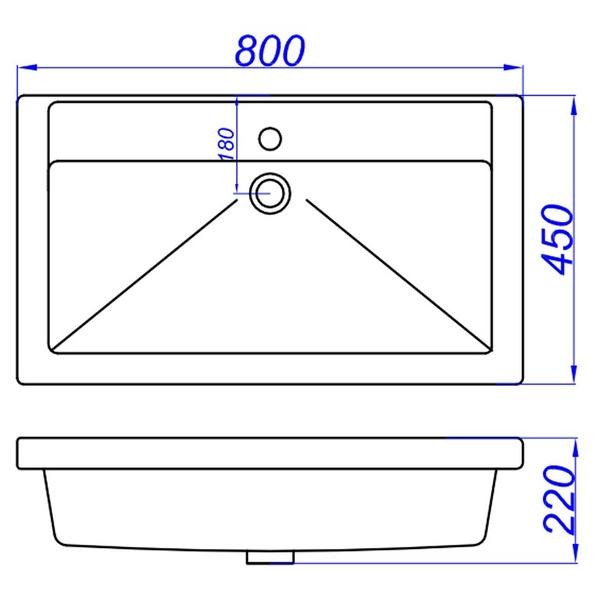 Умывальник FEST 80 WB.FN/Fest/80-C/WHT.G/S1