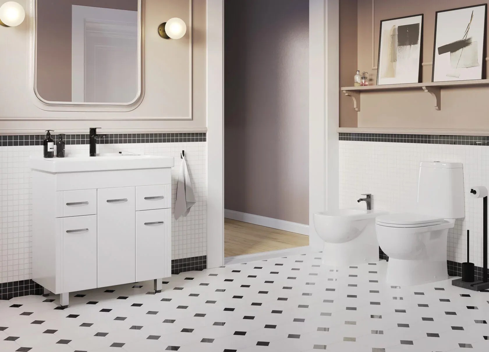 Умывальник FEST 80 WB.FN/Fest/80-C/WHT.G/S1