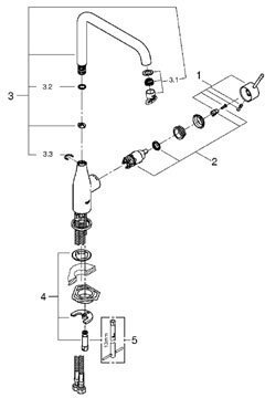 Смеситель для кухни Grohe Essence New L-излив хром 30269000