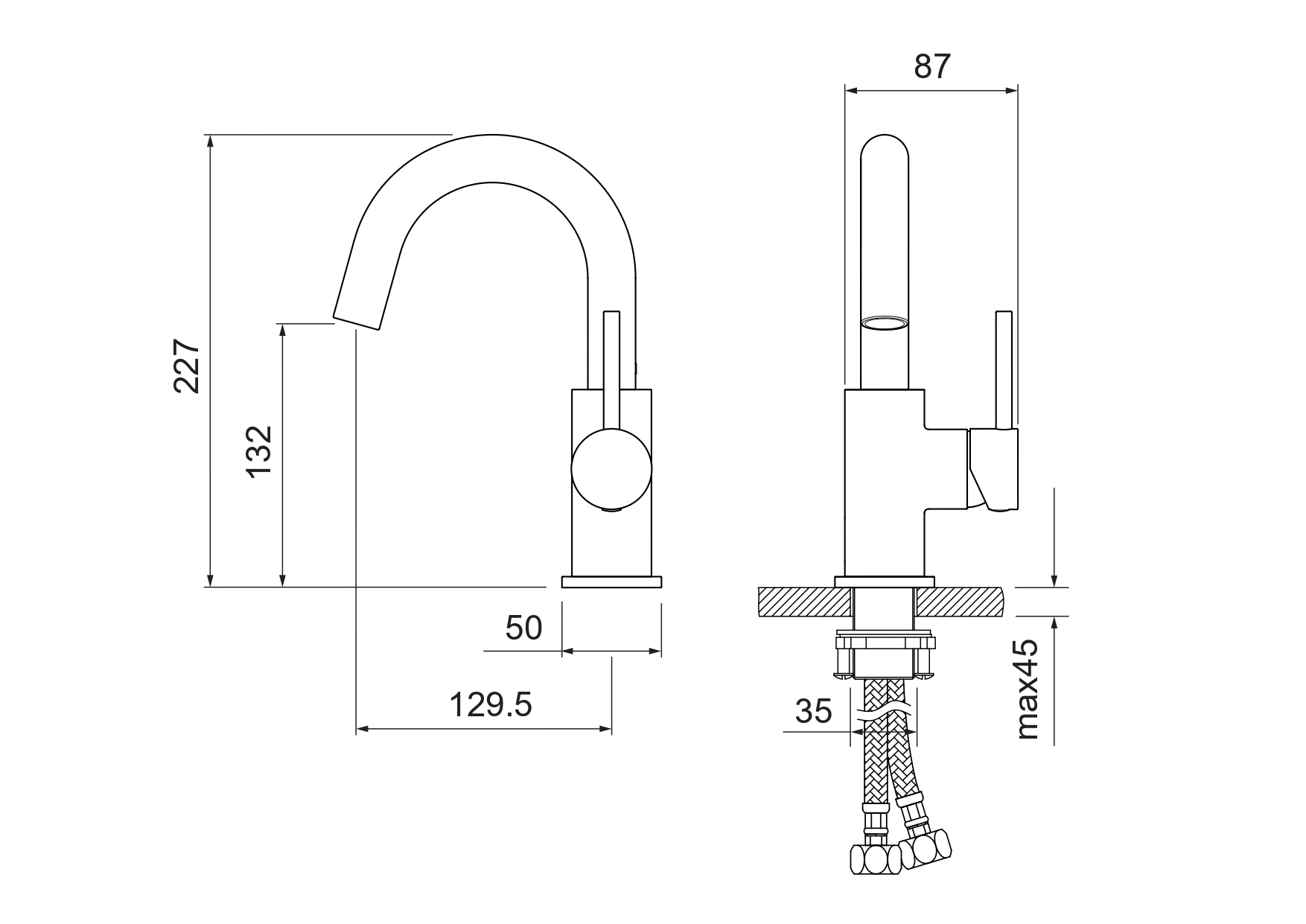 Смеситель для раковины Aquanet Europa без донного клапана шлифованное золото AQ1307BG