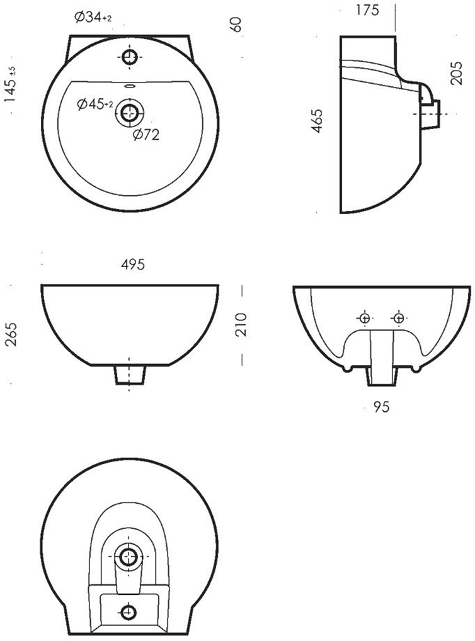 Умывальник пьедестальный ArtCeram Art 50 см белый WB.PD/Art/50-C/WHT.G/S1