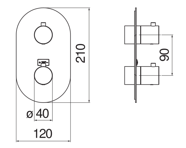 Смеситель для ванны термостатический Paffoni Live внешняя часть красное золото WE00102/TRCP