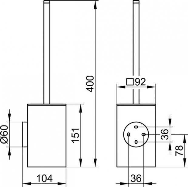 Ершик для туалета KEUCO EDITION 90 настенный хром 19064010101