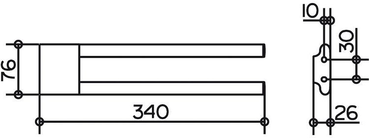 Полотенцедержатель двойной KEUCO EDITION 400 340 мм хром 11519010000