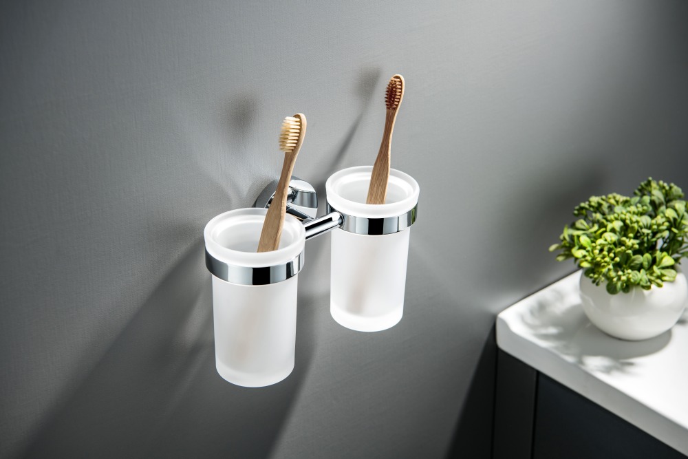 Стакан с держателем двойной Aquanet Europa хром AQ4117CR