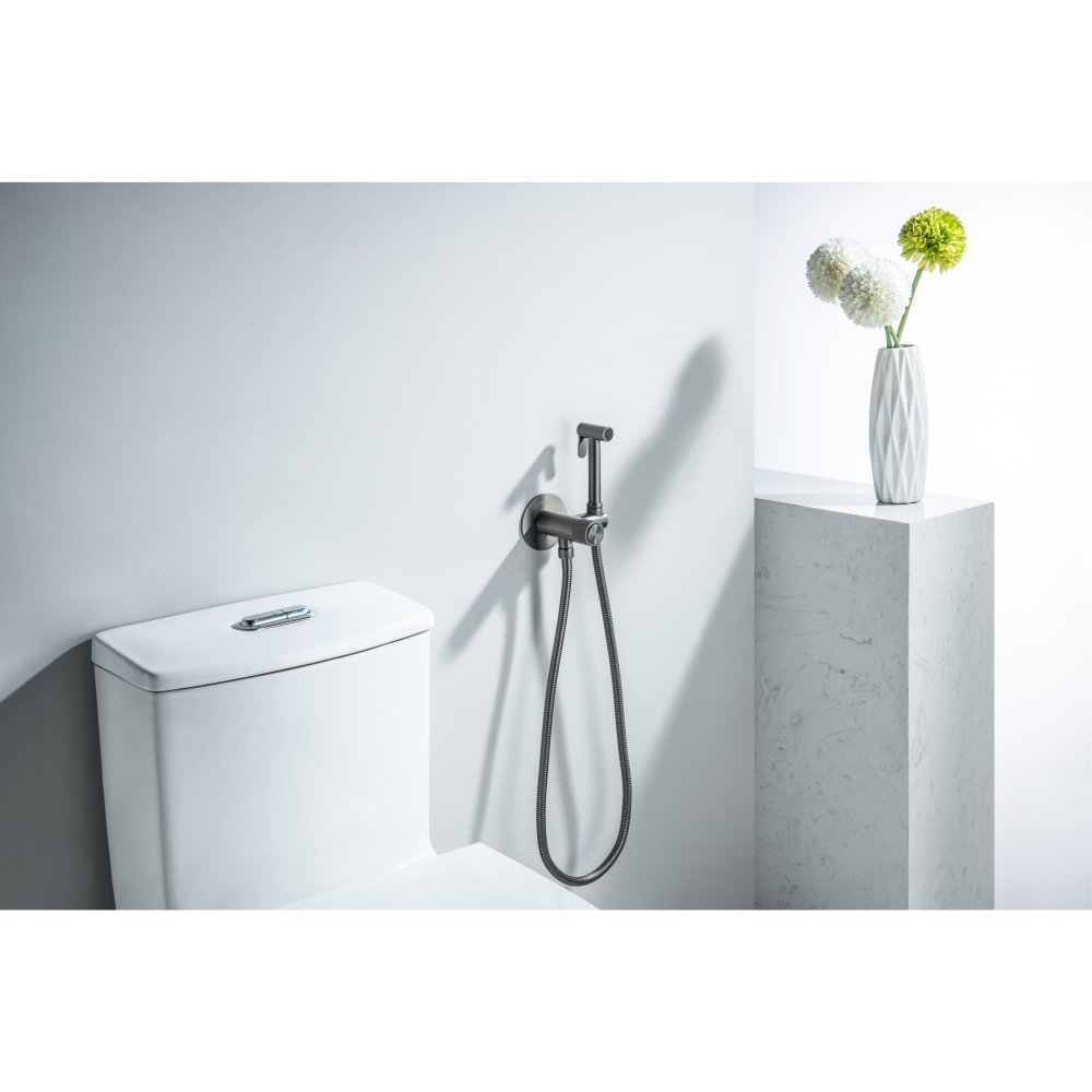 Комплект для гигиенического душа встроенный Aquatek Бетта Select оружейная сталь AQ1023BGM