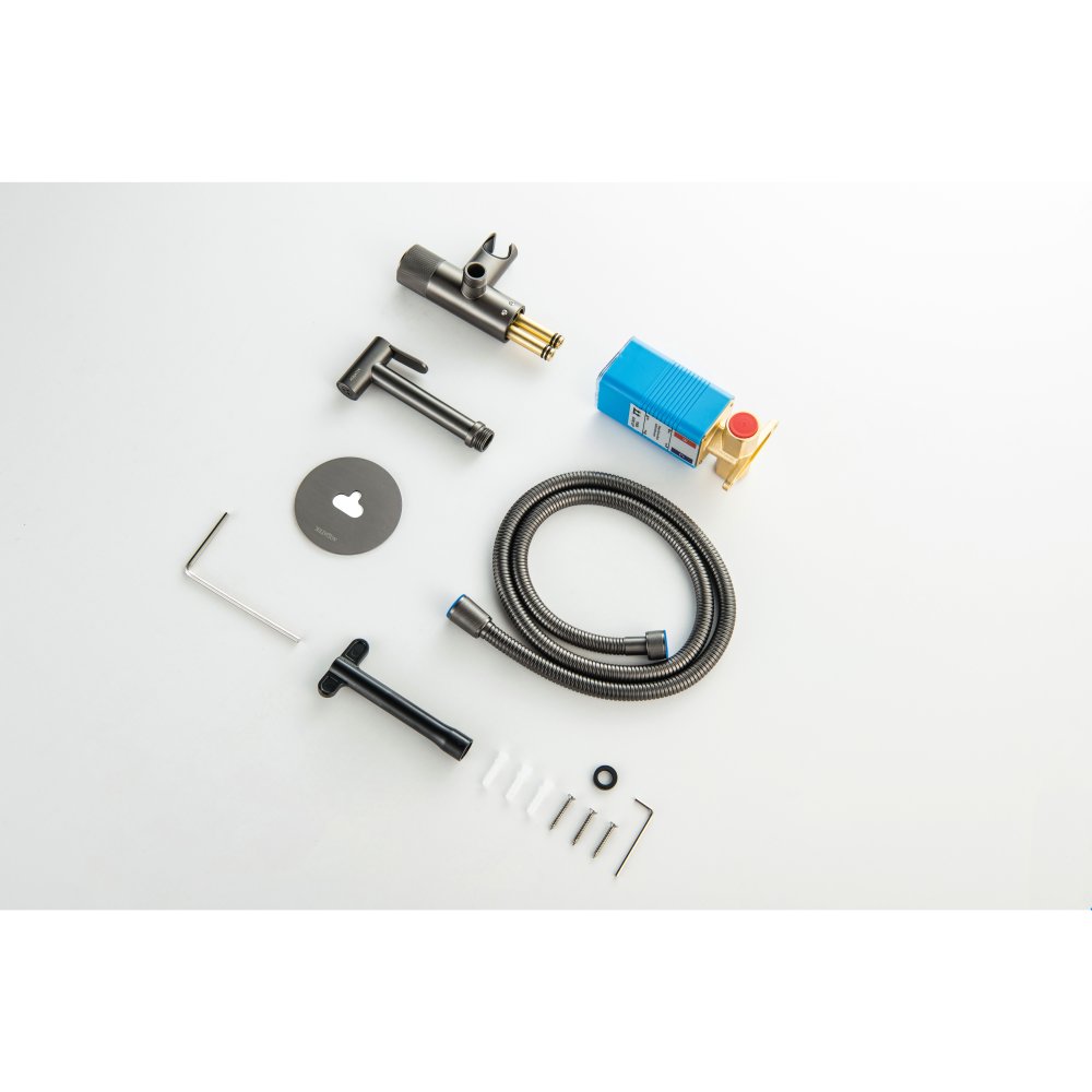 Комплект для гигиенического душа встроенный Aquatek Бетта Select оружейная сталь AQ1023BGM