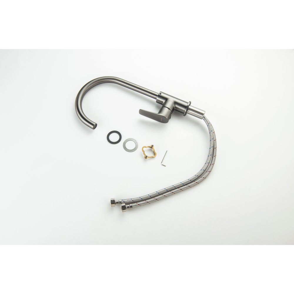 Смеситель для кухни Aquanet Betta оружейная сталь AQ1182BGM