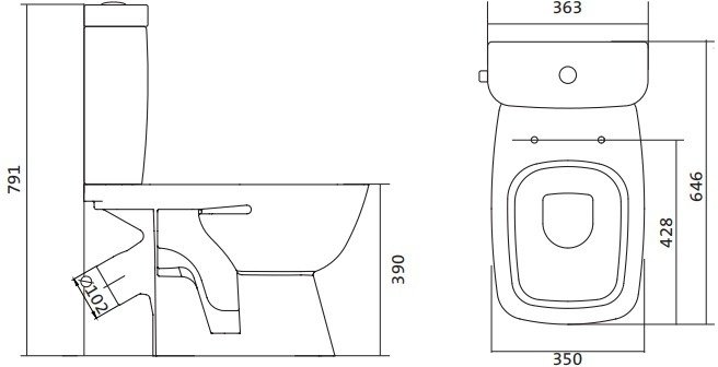 Унитаз-компакт Santek Нео Лайт 2-режимный тонкое сиденье дюропласт микролифт 1.WH30.2.471