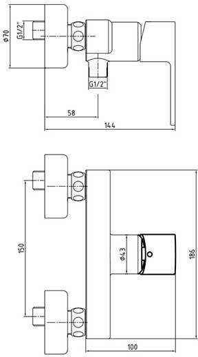 Смеситель для душа TOPAZ Nita 102154026EX