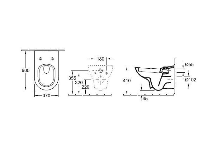 Унитаз подвесной Villeroy & Boch My Nature 370x600 мм 561010R1