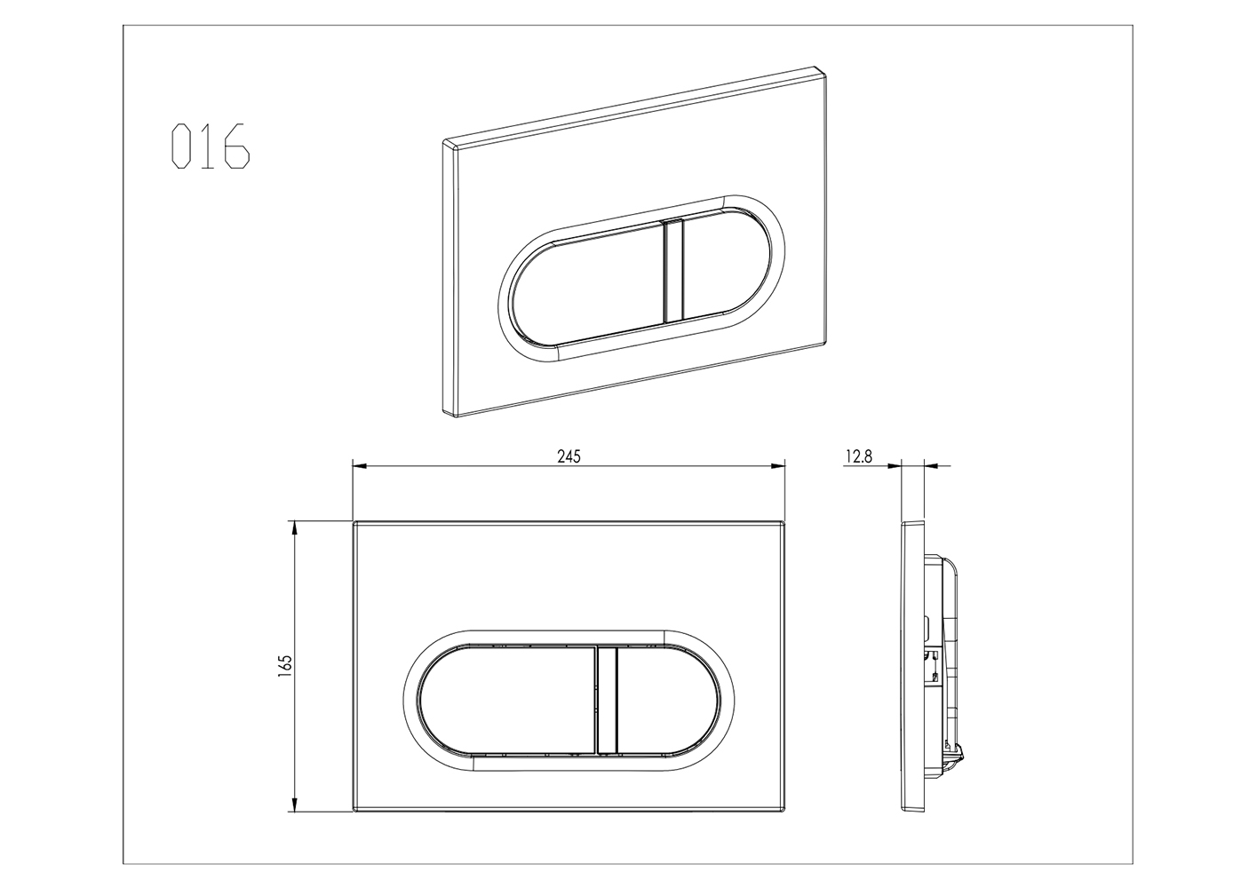 Панель смыва Kordi KDI-0000050 оружейная сталь матовая прямоугольные кнопки KDI-0000050