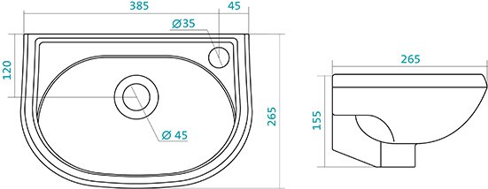 Мини-умывальник Santek Бриз 40 см левое отверстие 1.WH11.0.442